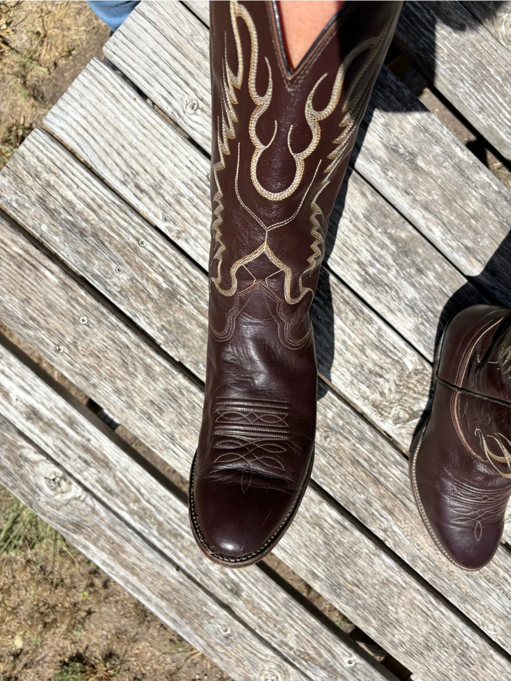 Vintage Nocona Men’s Brown Leather Western Cowboy Boots 8.5E